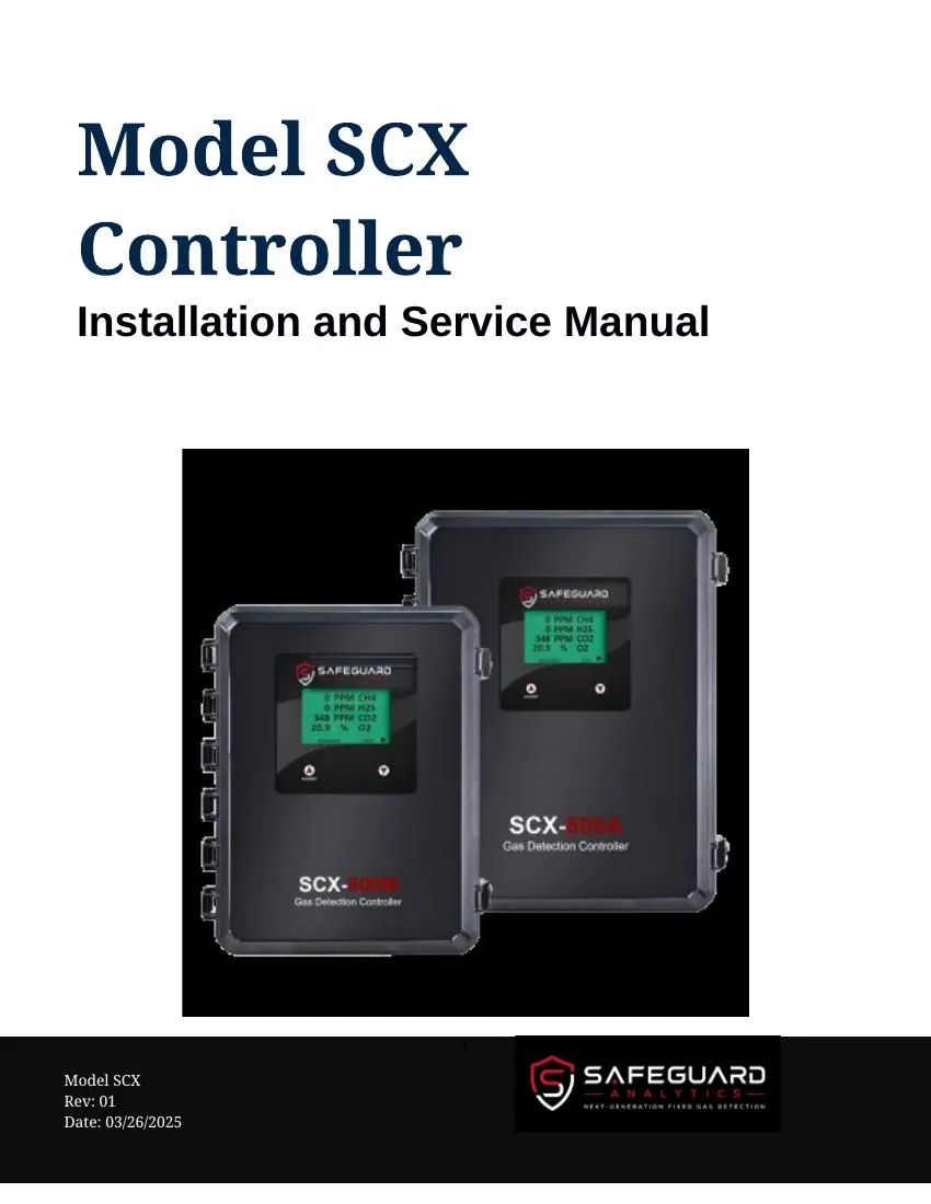 SCX Controller Installation & Service Manual cover page
